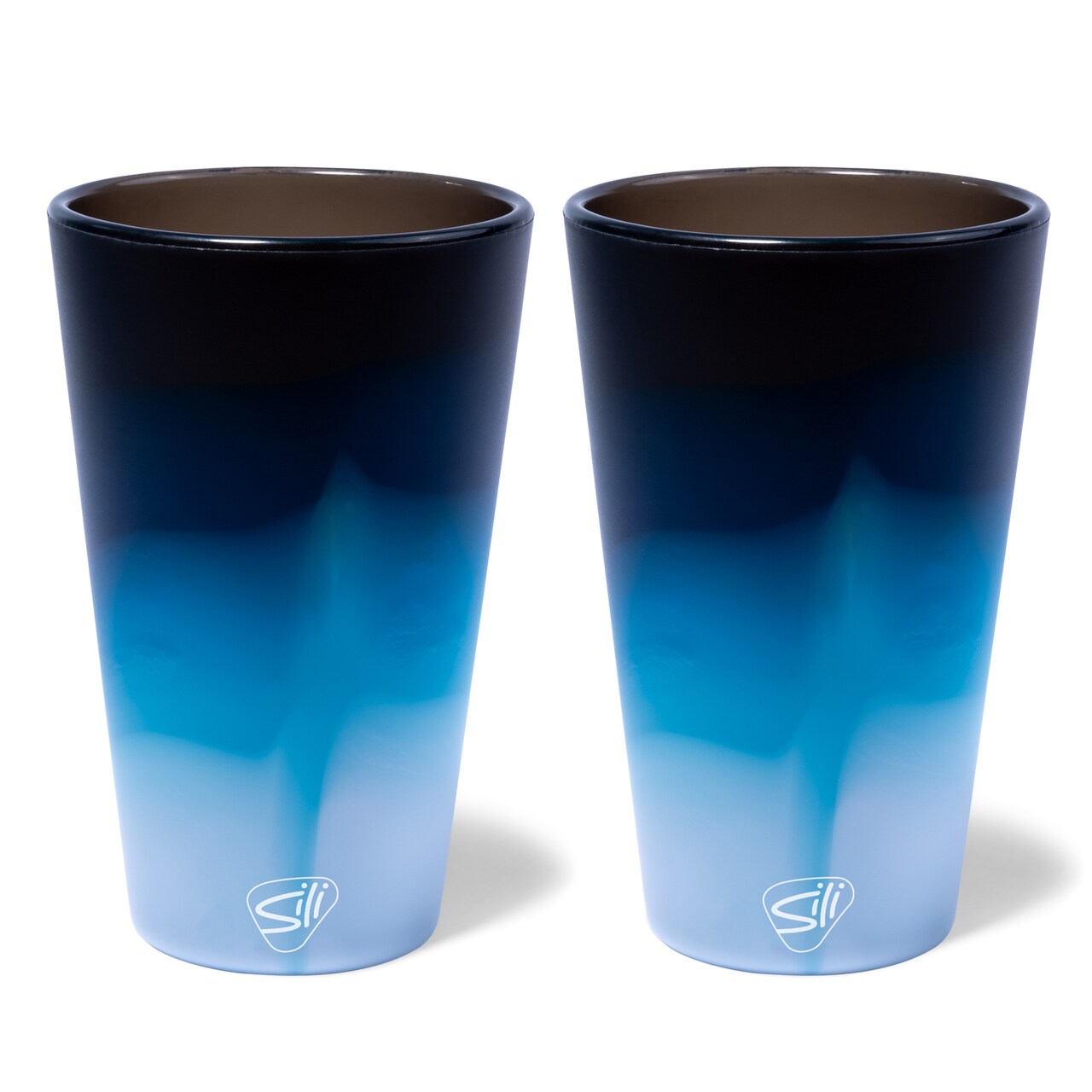 Silipint: Silicone Pint Glasses: 2 Pack Moon Beam - 16oz Unbreakable Cups, Flexible, Hot/Cold, Non-Slip Easy Grip
